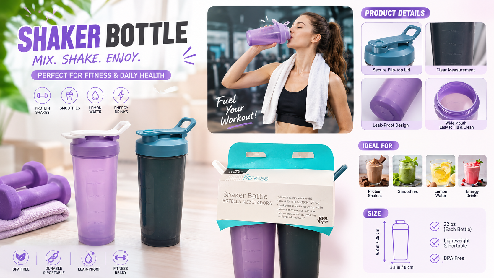 Shaker Bottle Set