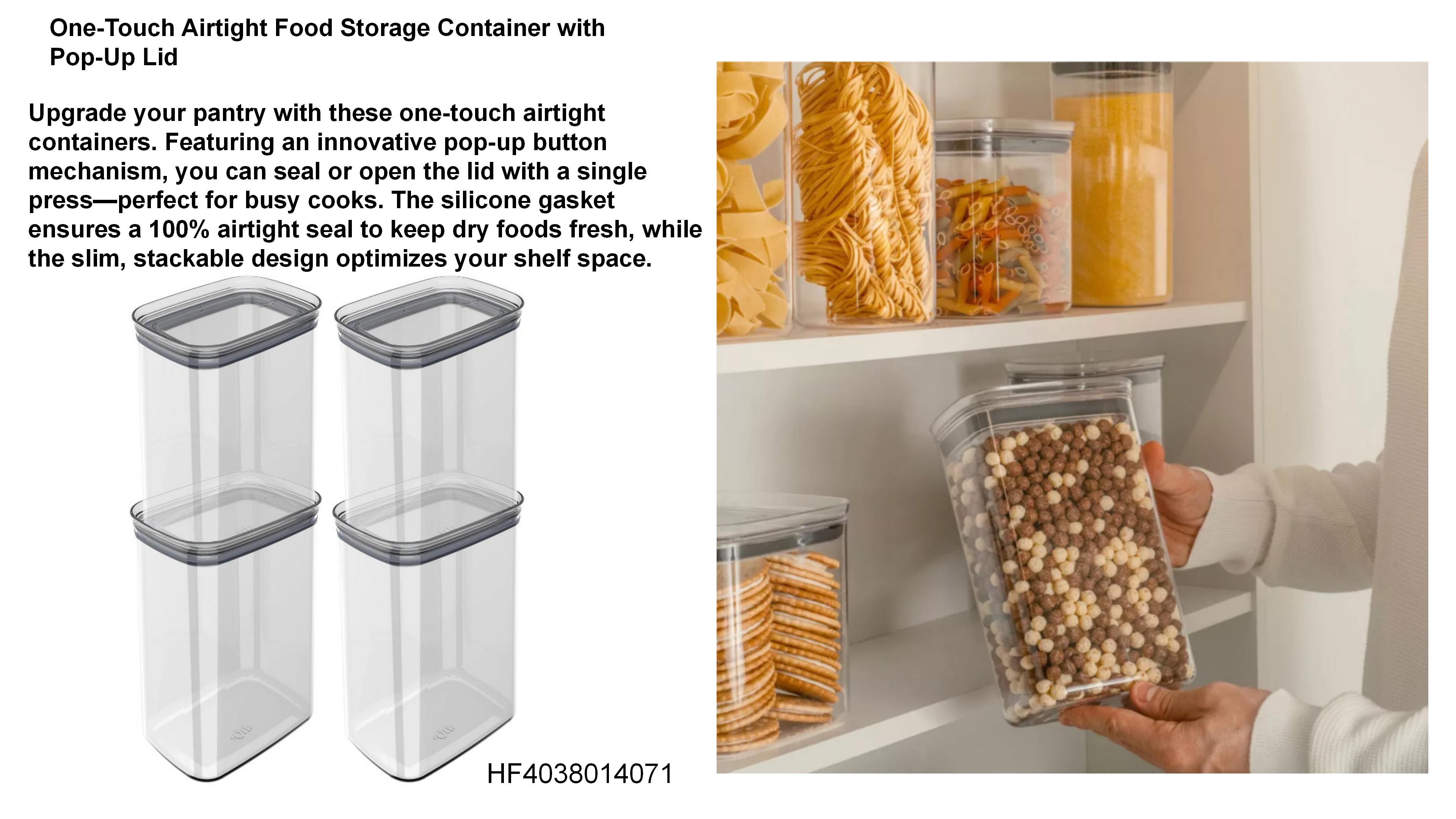 Airtight Food Storage Container with Flip-Top Lid