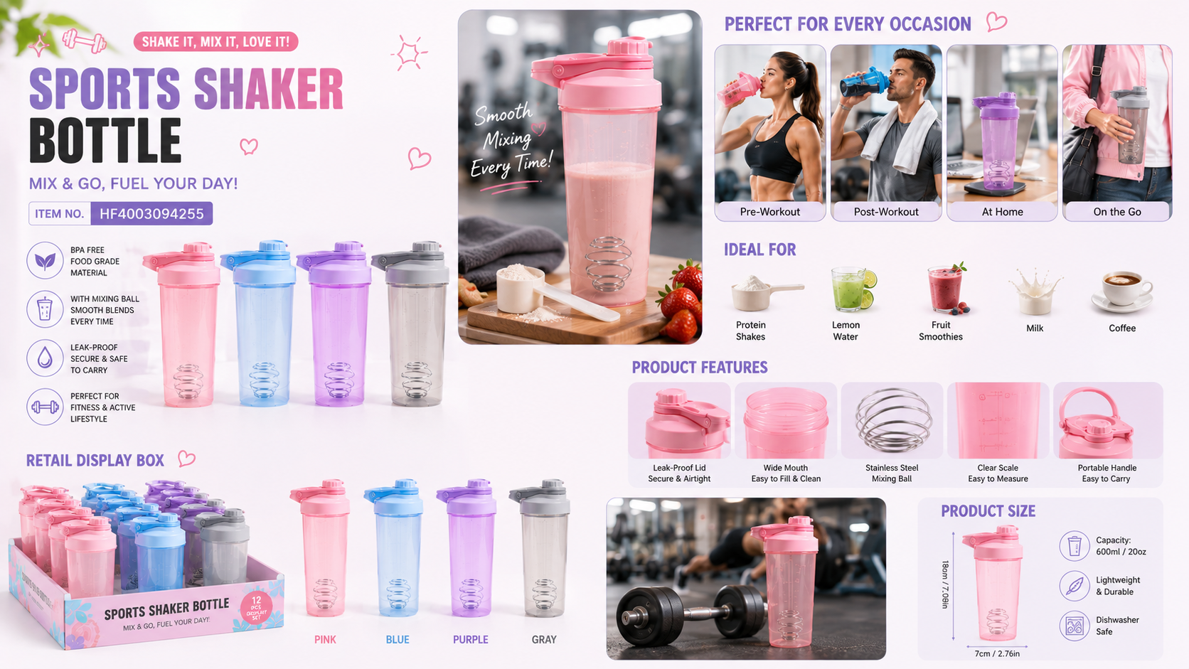 Sports Shaker Bottle