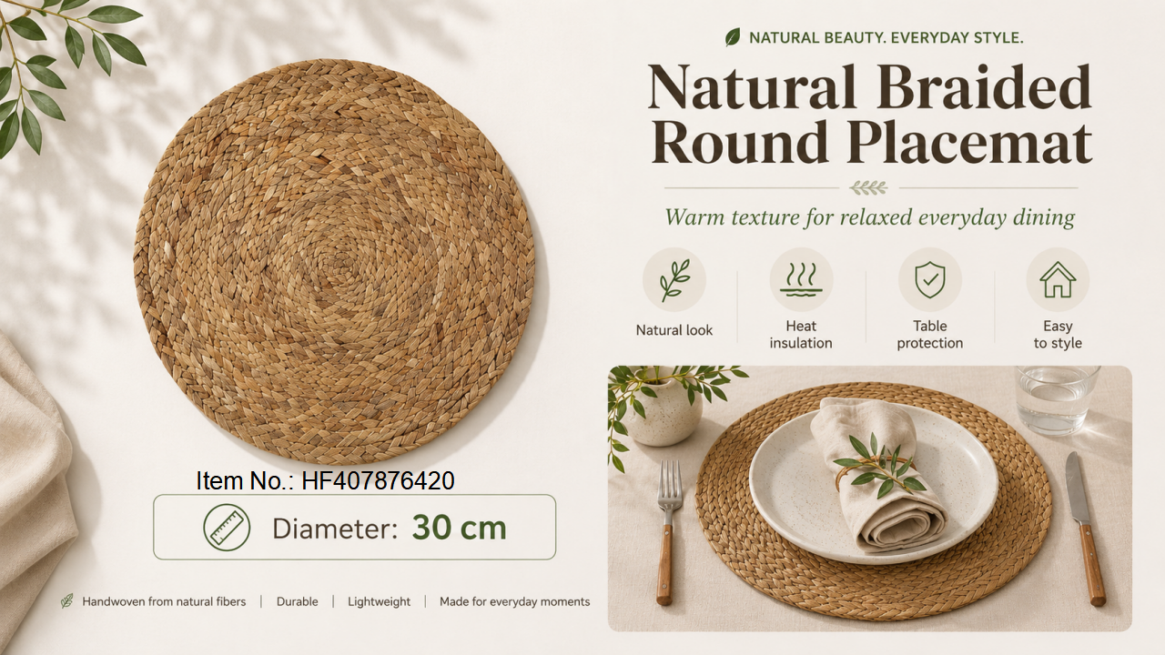 Natural Braided Round Placemat