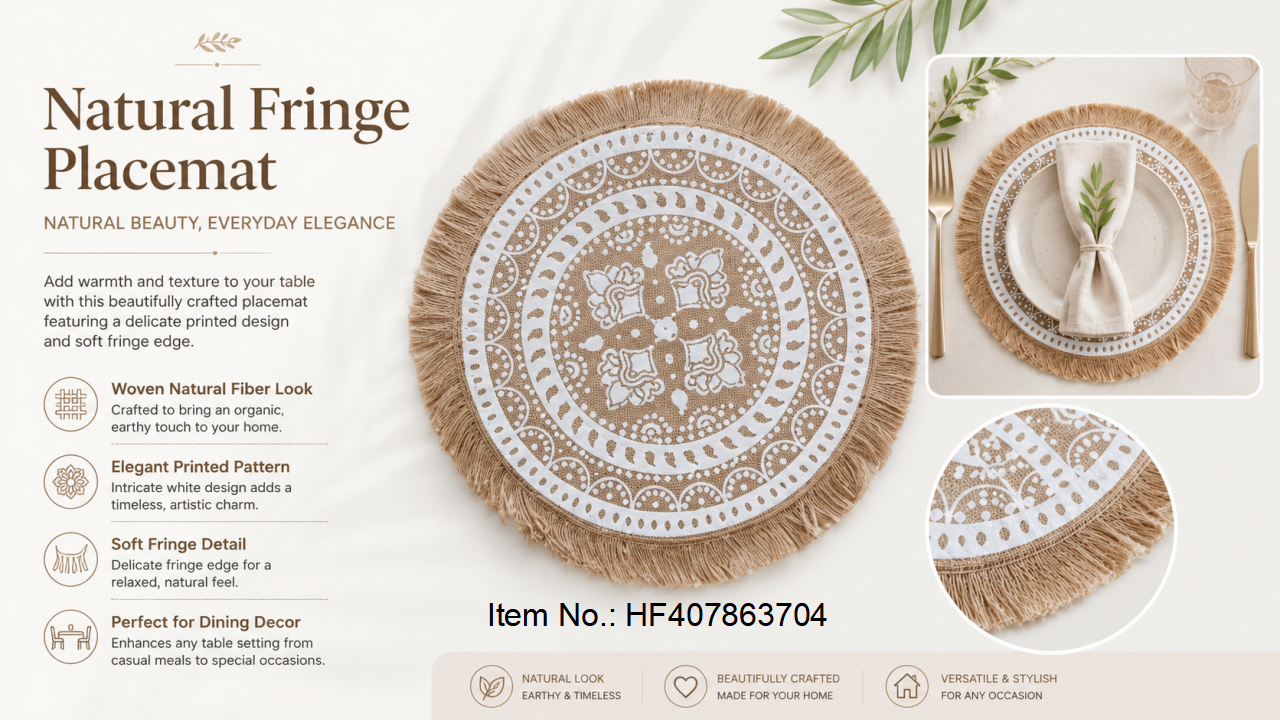 Natural Fringe Placemat